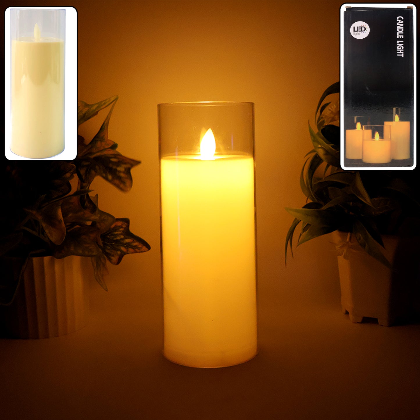 LED Flickering Flame Candle Light in Glass Cover (1 Pc) - Happy Price - Image 7