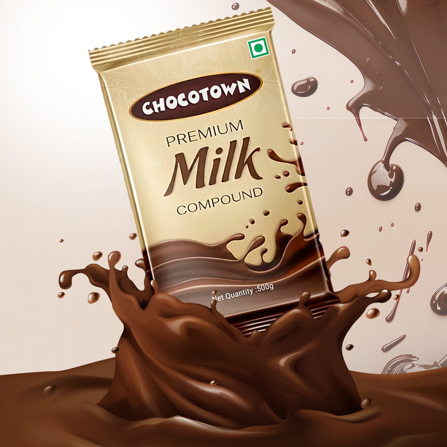 Chocotown Premium Milk Compound Slab (500 Gm) - Happy Price - Image 2