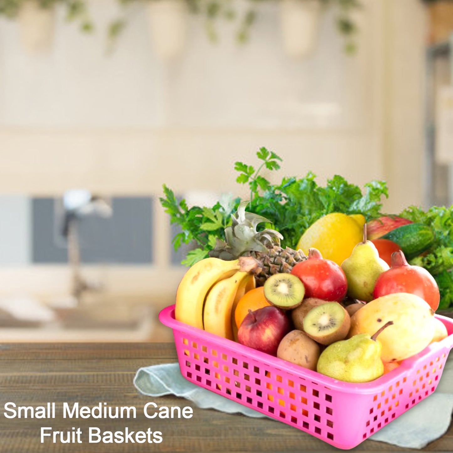 Plastic Medium Size Cane Fruit Baskets - Happy Price - Image 2