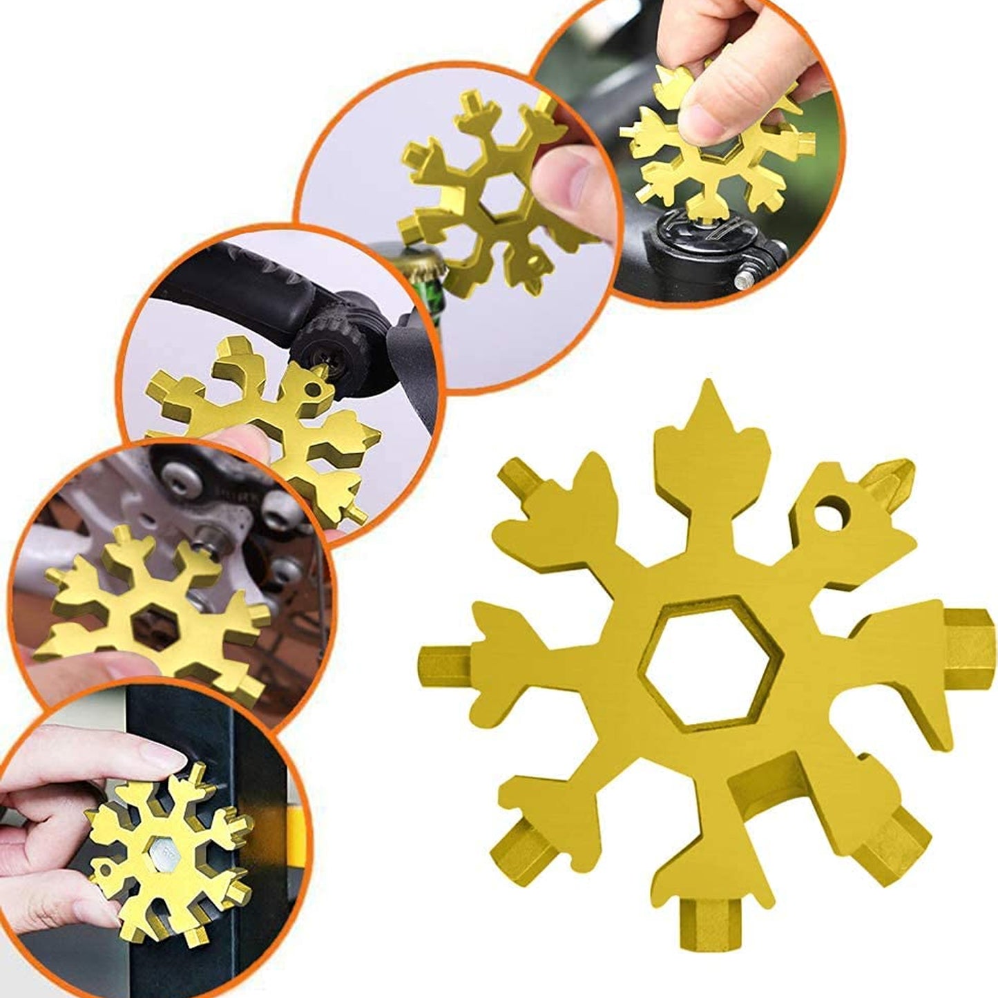 Durable  Portable 18 In 1 Snowflake Multi-tool Snowflake Bottle Opener Flat Phillips Screwdriver Kit Wrench - Happy Price - Image 2