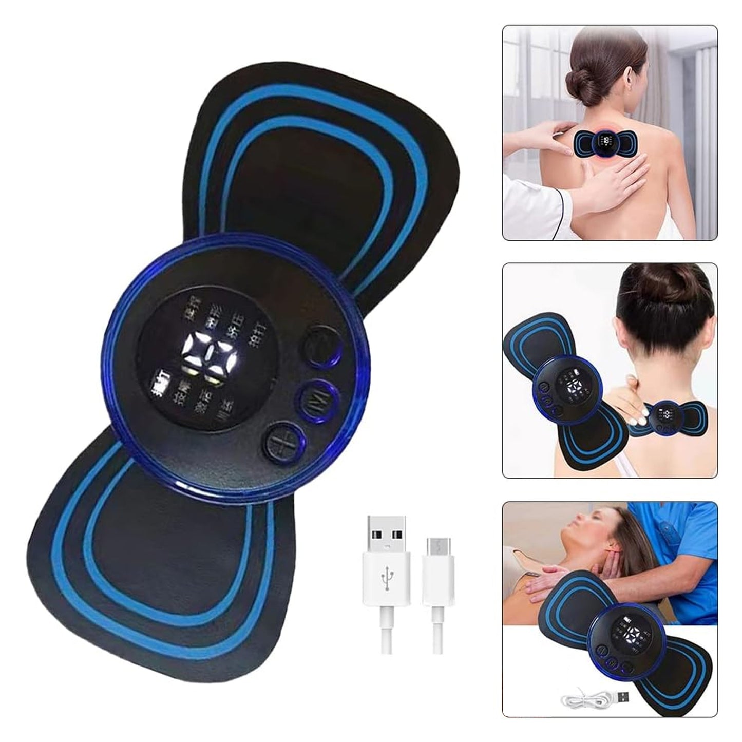 Portable Usb Neck Massager Electric Neck Massager Automatic Massage Enhancer Mini Cervical Massager Ems Lymphatic Drainage Massage With Cable - Happy Price - Image 4