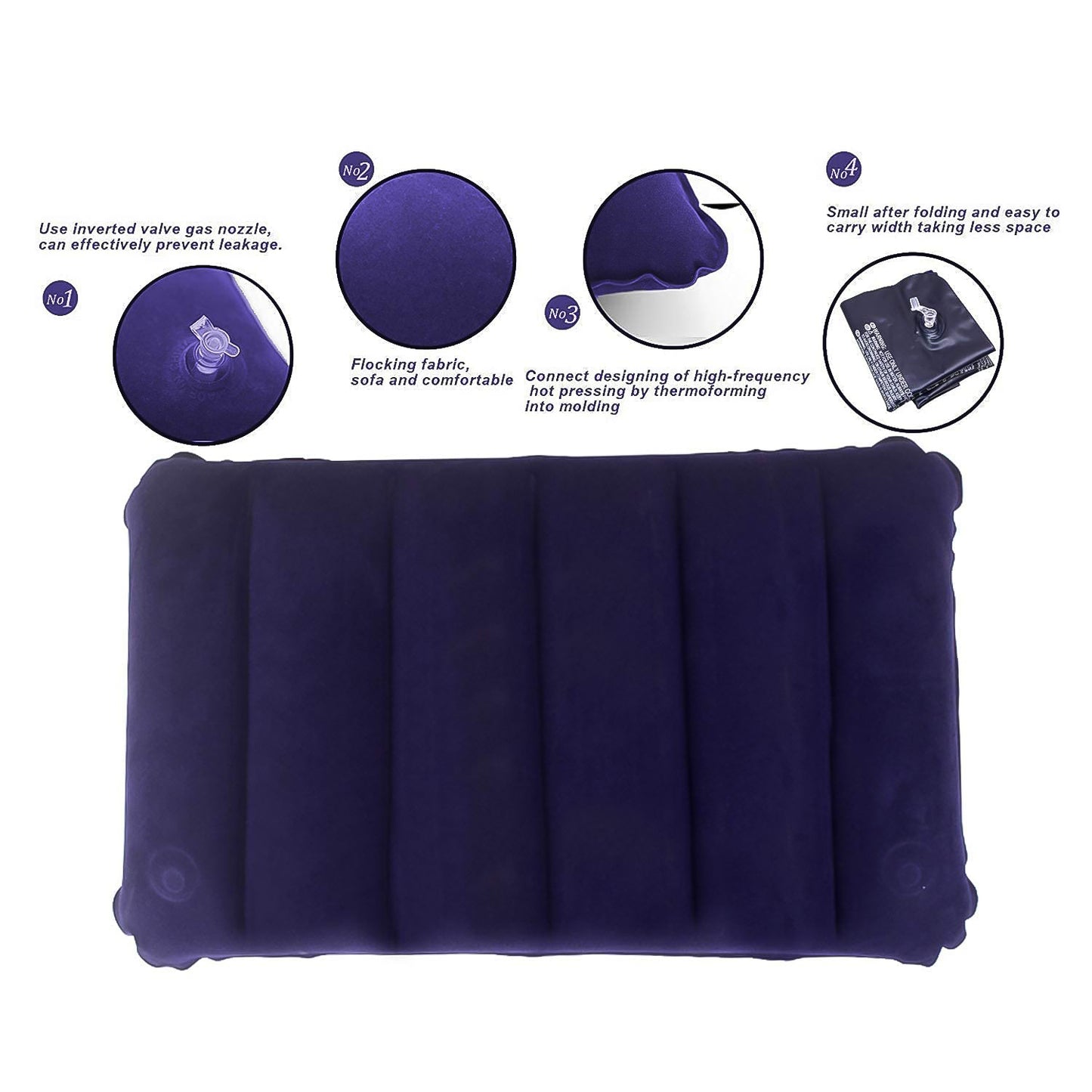 Velvet Air Inflatable Travel Pillow (Blue) - Happy Price - Image 3