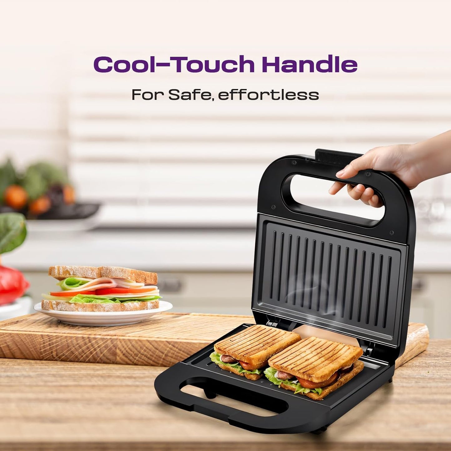 Orbit 800W Sandwich Maker with Non-Stick Plates - Quick Toasting - Happy Price - Image 4