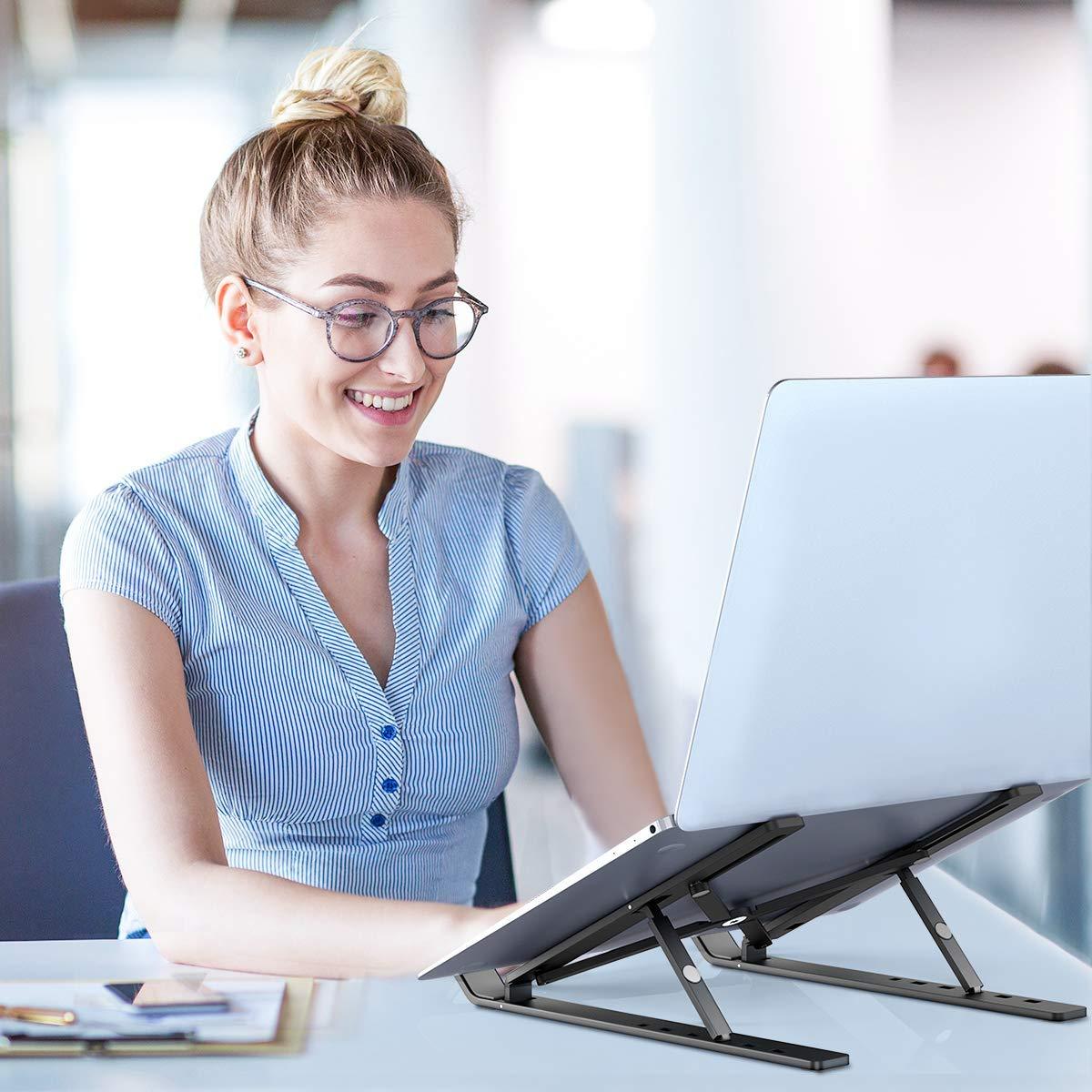 Adjustable Laptop Stand Holder With Built-in Foldable Legs And High Quality Fibre - Happy Price - Image 6