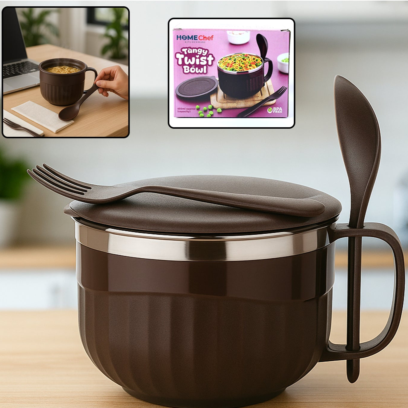 Home Chef Tangy Twist Insulated Lunch Bowl (Approx 650ml  1 Pc) - Happy Price - Image 1