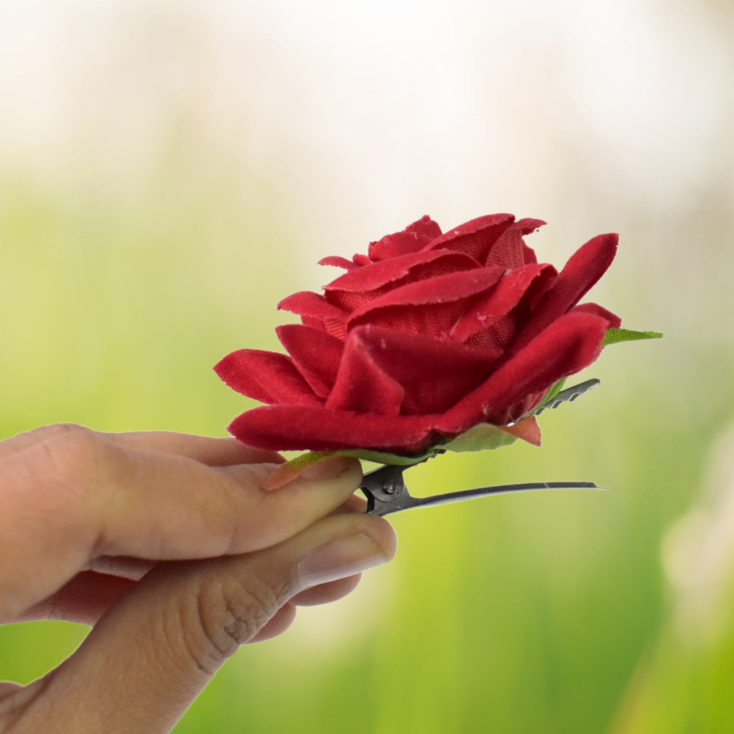 Velvet Rose Hair Clips - 12 Pcs Set for Festive & Daily Styling - Happy Price - Image 4