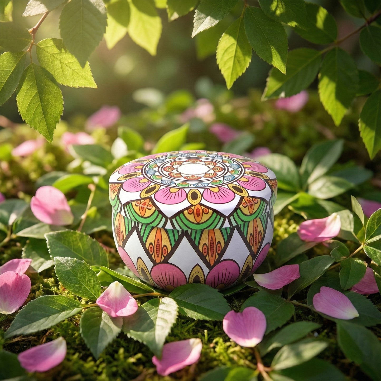 Decorative Mandala Metal Candle Jar with Lid (1 Pc) - Reusable Tin for DIY Crafts & Home Decor - Happy Price - Image 6