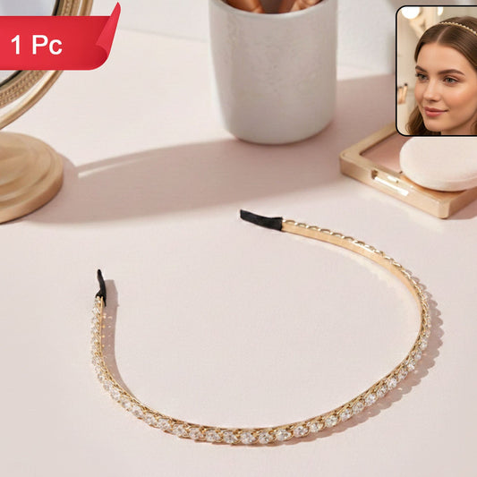 Crystal Embellished Metal Hair Band for Women (1 Pc) - Happy Price - Image 1