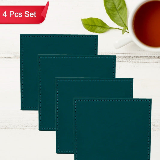 Square Tea Coaster - Dining Table Decor Accessories - Coaster For Dining Table For Hot Pots Coasters For Cups Durable And Long-lasting Leather Coffee Table For Home Or Office Use (1 Pc  4 Pc) - Happy Price - Image 1