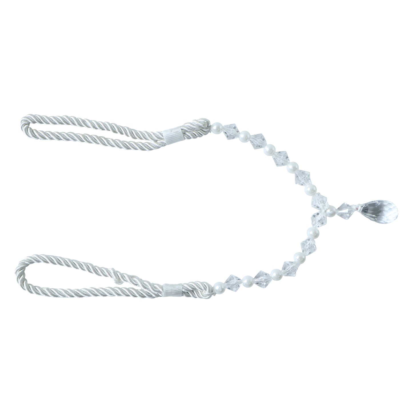 Crystal and Pearl Beaded Curtain Tieback with Rope Design (1 Pc) - Happy Price - Image 4