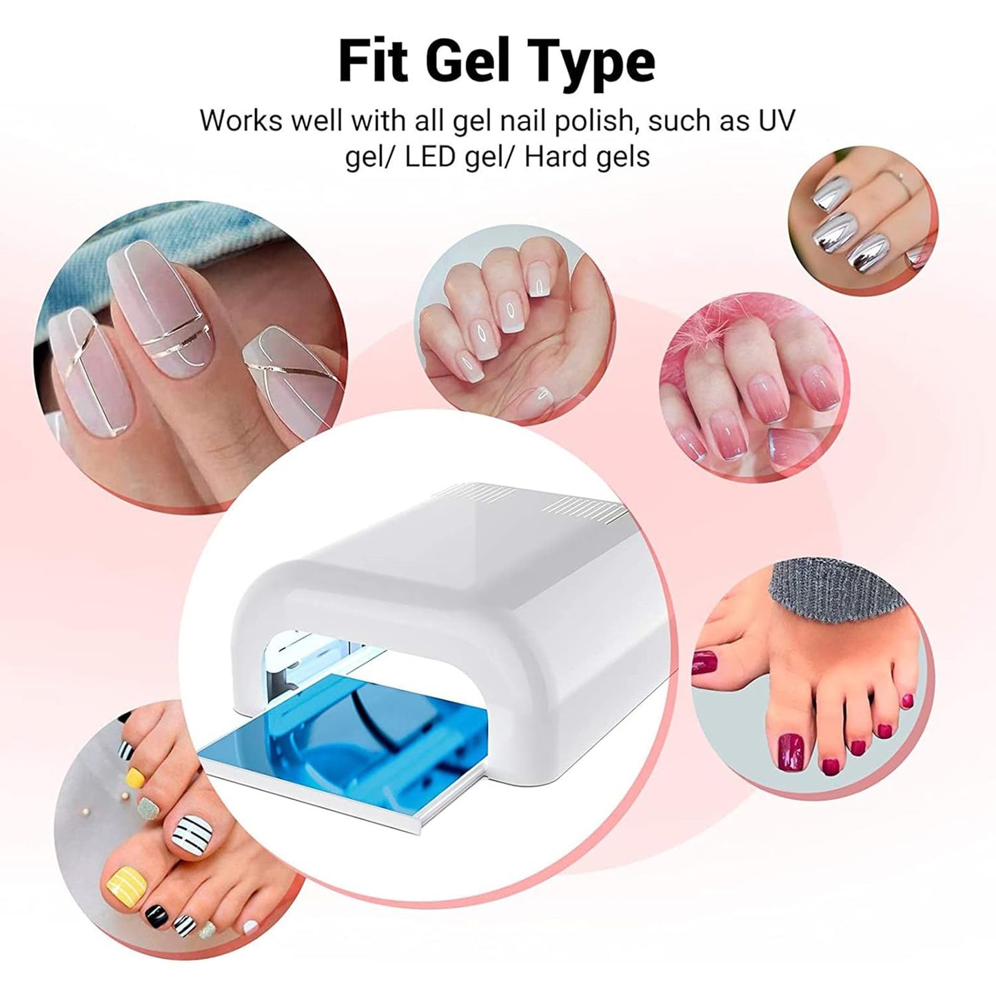 Led Uv Lamp Nail Dryer Gel Nail Lamp Nail Polish Curing Lamp (1 Pc  Mix Design) - Happy Price - Image 6