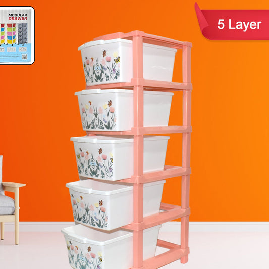 Plastic Smart Wonder Drawer Home Storage  Organization (5 Layer  1 Pc) - Happy Price - Image 1