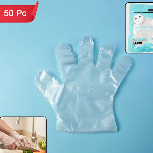 50 Pcs Clear Disposable Gloves for Food Handling & Cleaning - Happy Price - Image 1