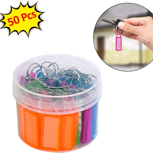 50pc Keychain Tag Label Used For Decorative Purpose On Keys And All. - Happy Price - Image 1