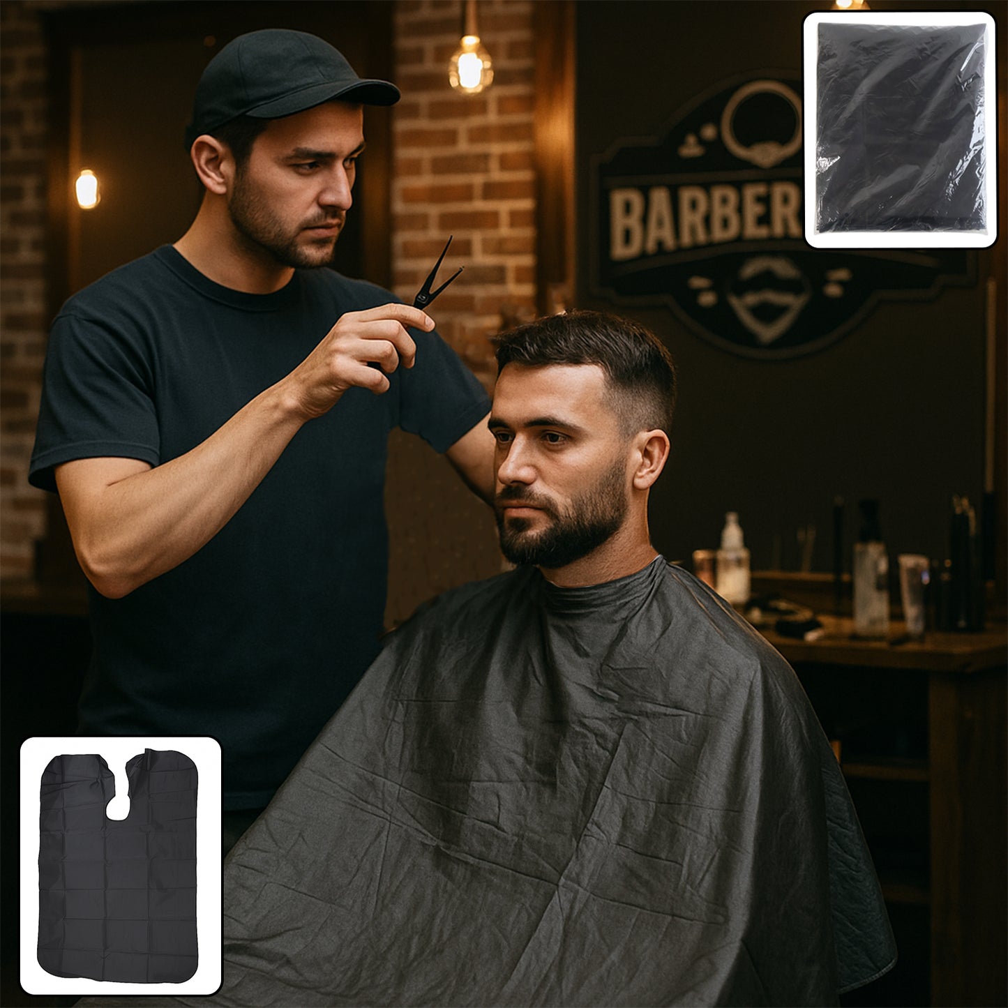 Professional Hair Cutting Cape - Waterproof & Anti-Static Barber Apron for Salon and Home Use (1 Pc) - Happy Price - Image 2