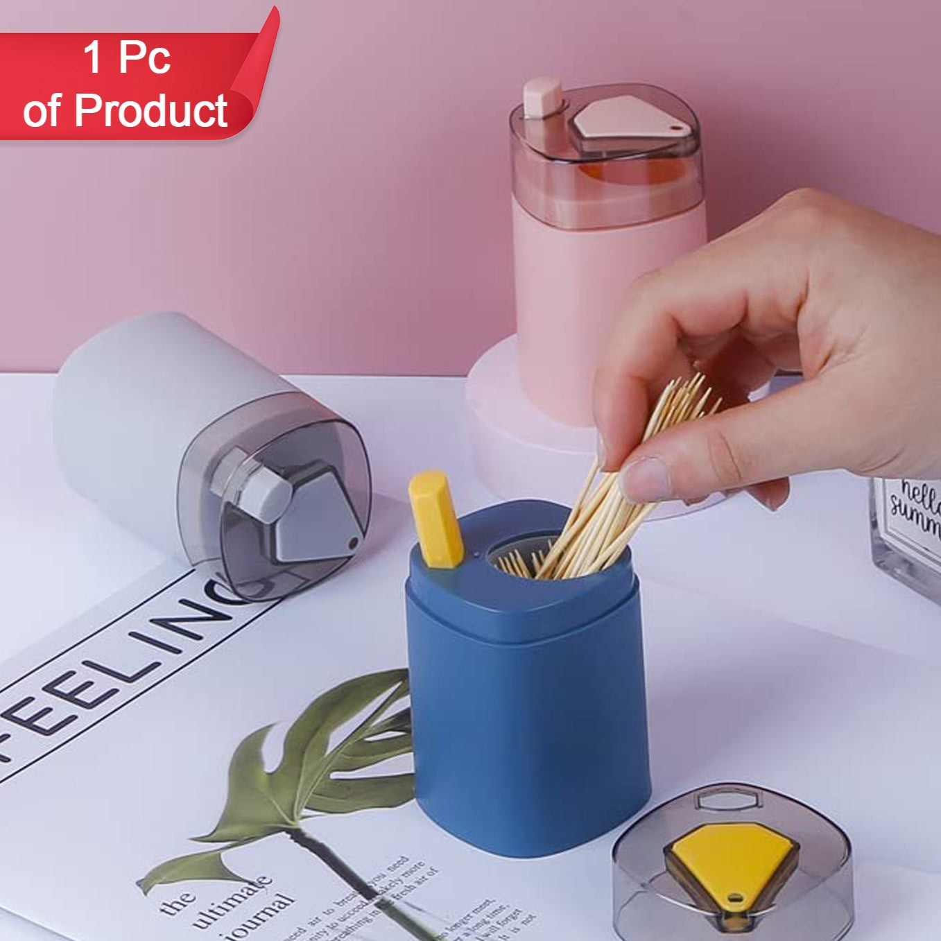 Toothpick Holder Dispenser Pop-up Automatic Toothpick Dispenser For Kitchen Restaurant Thickening Toothpicks Container Pocket Novelty Safe Container Toothpick Storage Box. - Happy Price - Image 1
