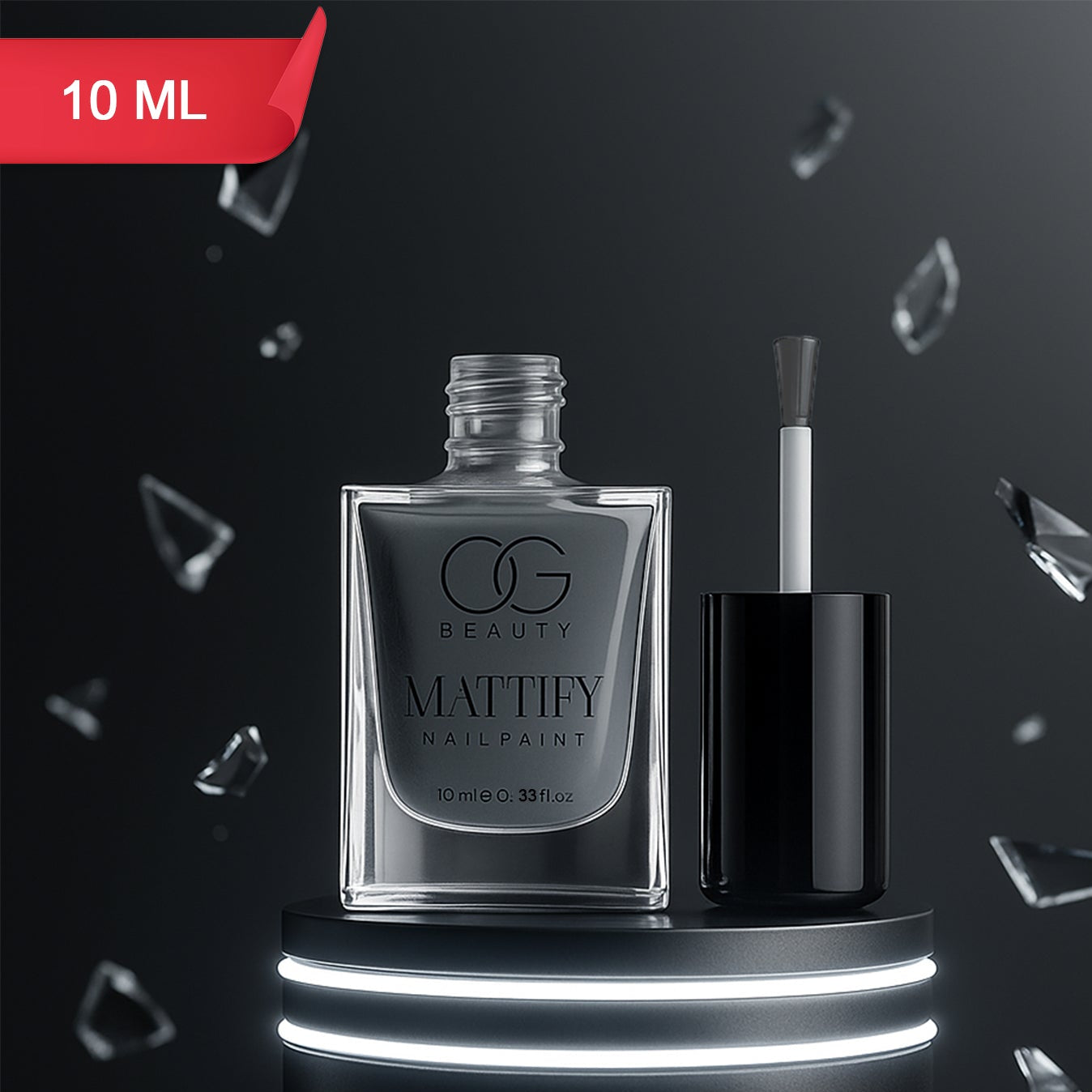 Calm Grey Matte Nail Paint - 10 ML, Long-Lasting & Quick Dry - Happy Price - Image 1