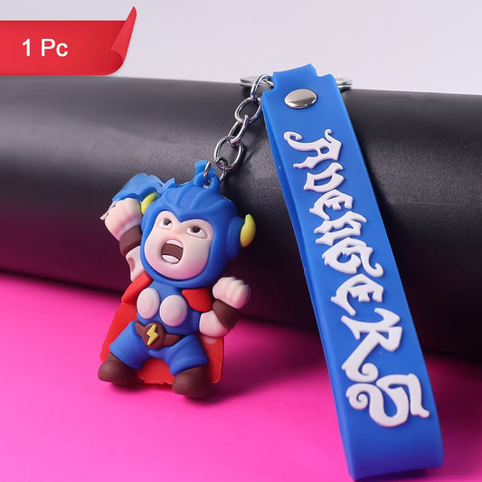 Cute Silicone 3d Key Chain With Metal Hook  Strap (Pack Of 1) - Happy Price - Image 1