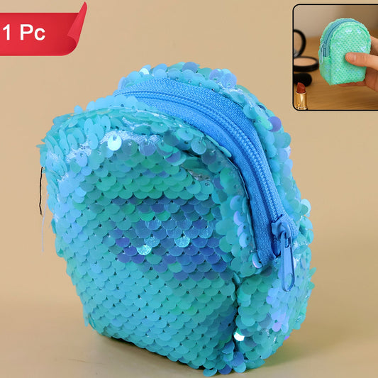 Sparkly Sequin Zipper Pouch - 1 Pc - Happy Price - Image 1