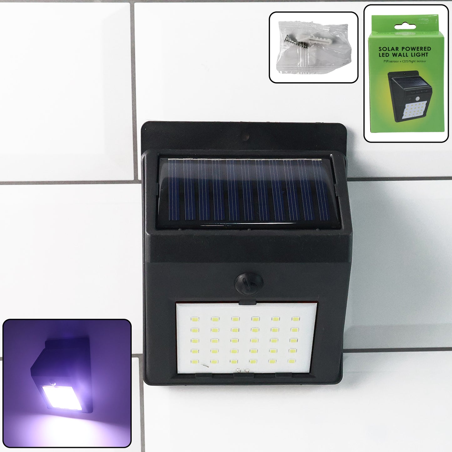 Solar Motion Sensor LED Wall Light - 1 Pc - Happy Price - Image 3