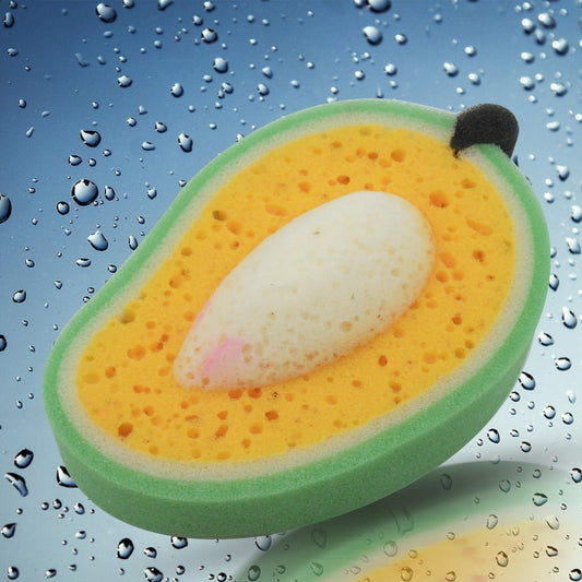 Sponge Household Kitchen Mango Shape Bowl Dish Washing Cleaning Pad Cleaner Bath Cleaning Sponge Dishwashing Sponge Mango (1 Pc) - Happy Price - Image 1