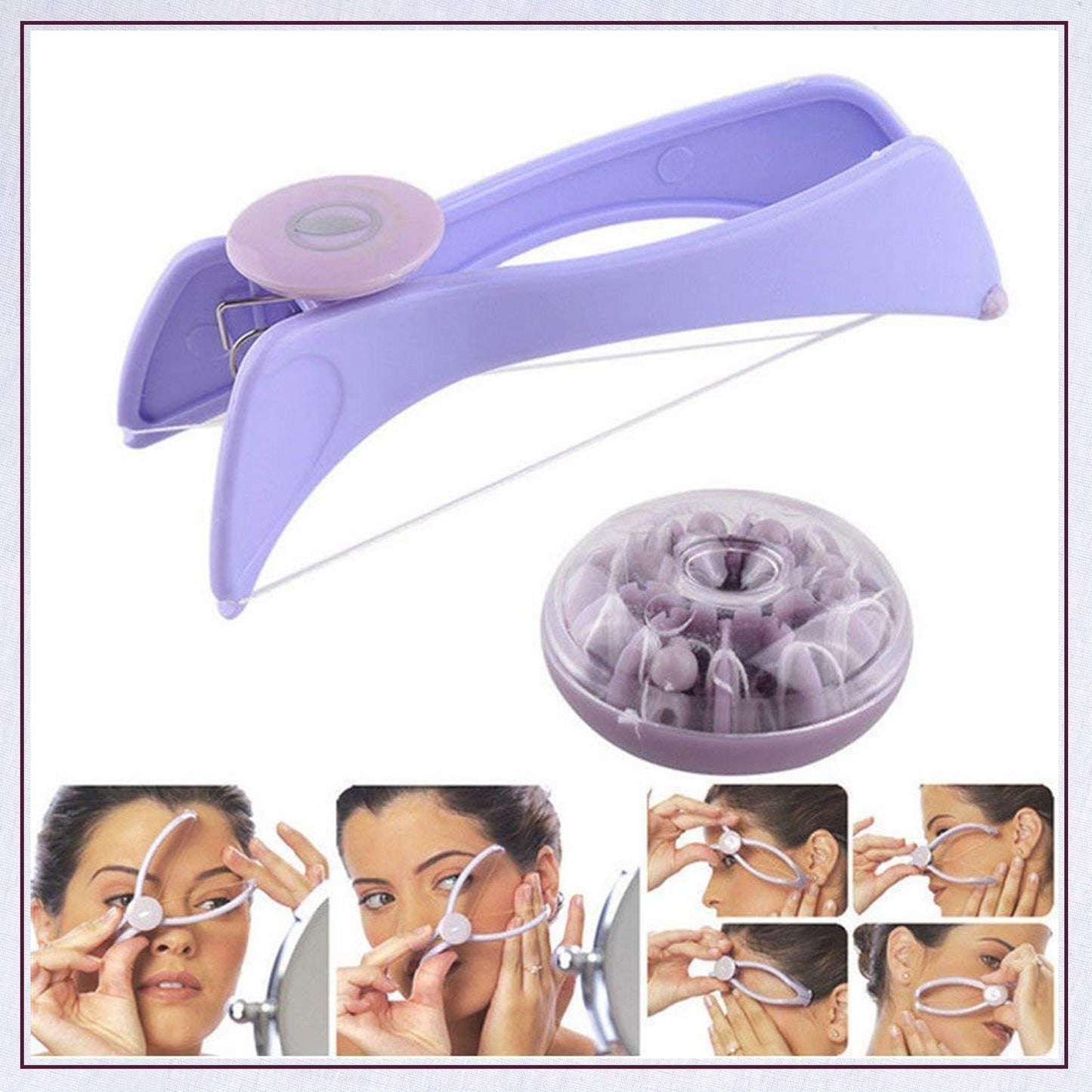 Slique Painless Eyebrow Upper Lips Face And Body Hair Removal Threading Manual Tweezer Machine Shaver System Kit - Happy Price - Image 6