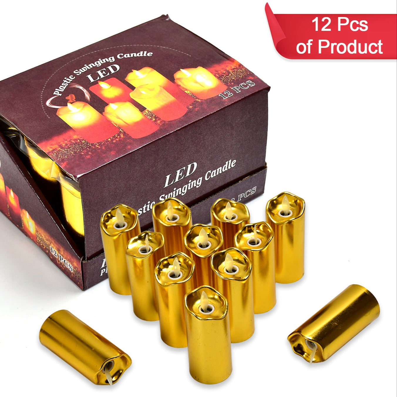 Big Swinging Candle 12pcs For Wedding Decoration And Birthday Party - Happy Price - Image 1