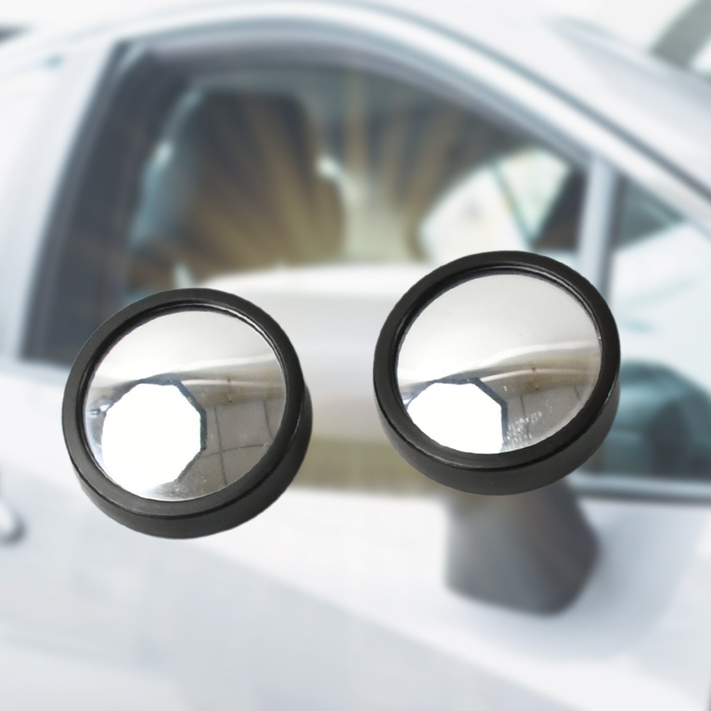 Car Blind Spot Side Mirror Round Hd Glass Blindspot Mirror Convex Rear View Mirrorcar Mirror Accessories Suitable To All Cars Frameless Design (2 Pcs Set) - Happy Price - Image 2
