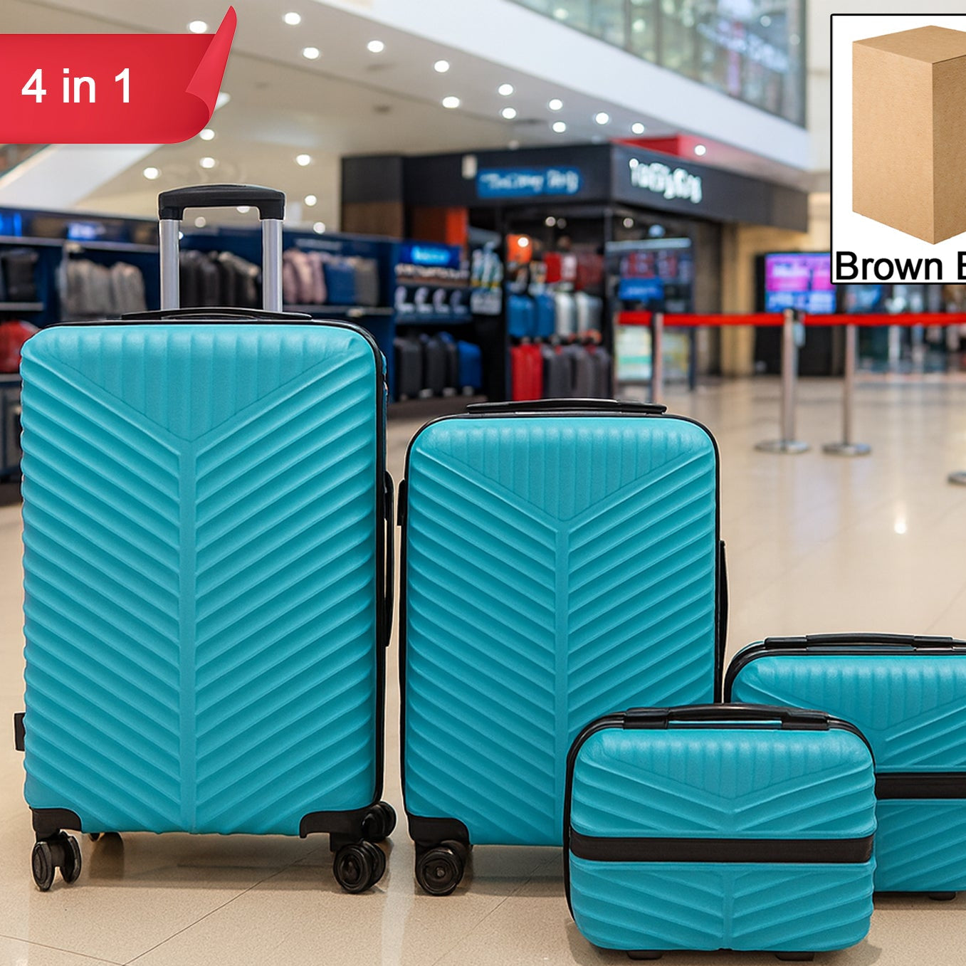 4-Piece Hard Shell Luggage Set - Durable Travel Suitcases in Multiple Sizes - Happy Price - Image 1