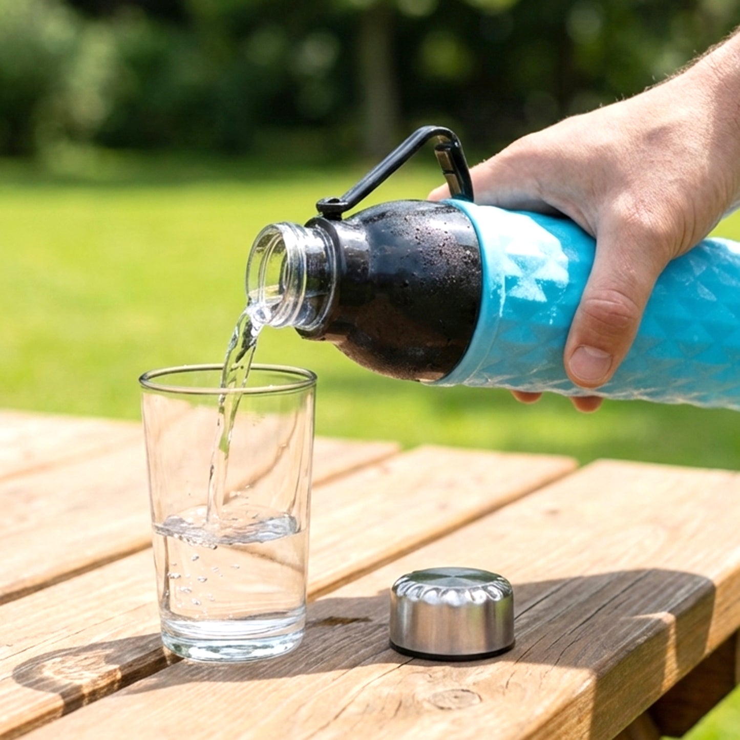 1100 ML Diamond Texture Sports Water Bottle with Strap (1 Pc) - Happy Price - Image 6