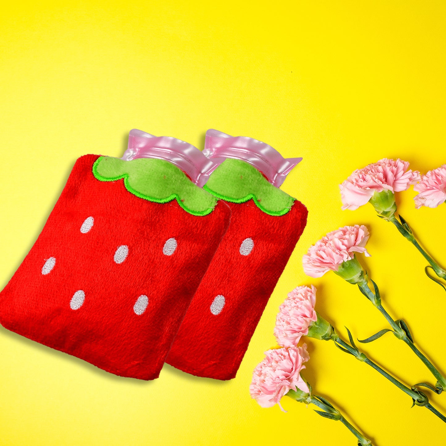 Strawberry Small Hot Water Bag With Cover For Pain Relief Neck Shoulder Pain And Hand Feet Warmer Menstrual Cramps. - Happy Price - Image 6