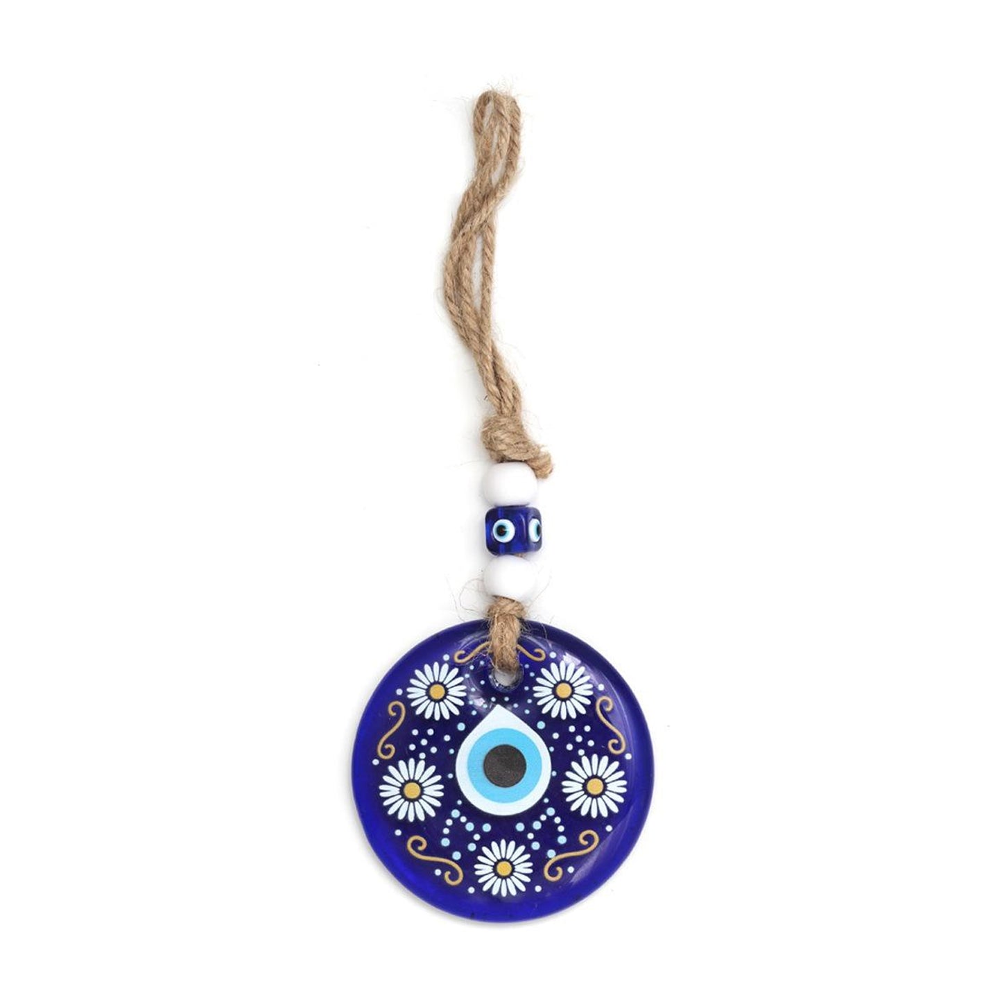 Decorative Evil Eye Wall Hanging Nazar Protector Charm with Beads - 1 Pc - Happy Price - Image 2