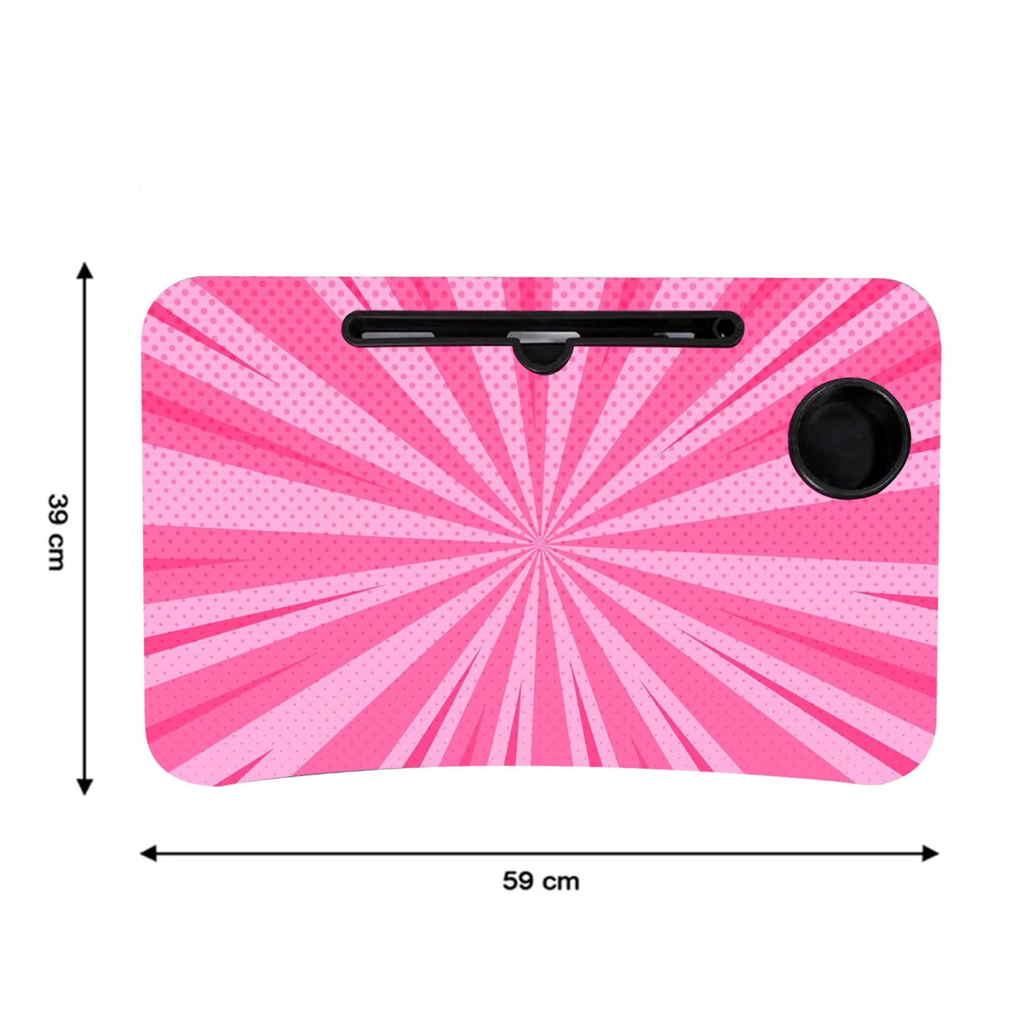 Barbie Design Foldable Bed Study Table Portable Multifunction Laptop Table Lapdesk For Children Bed Foldable Table Work Office Home With Tablet Slot  Cup Holder - Happy Price - Image 3