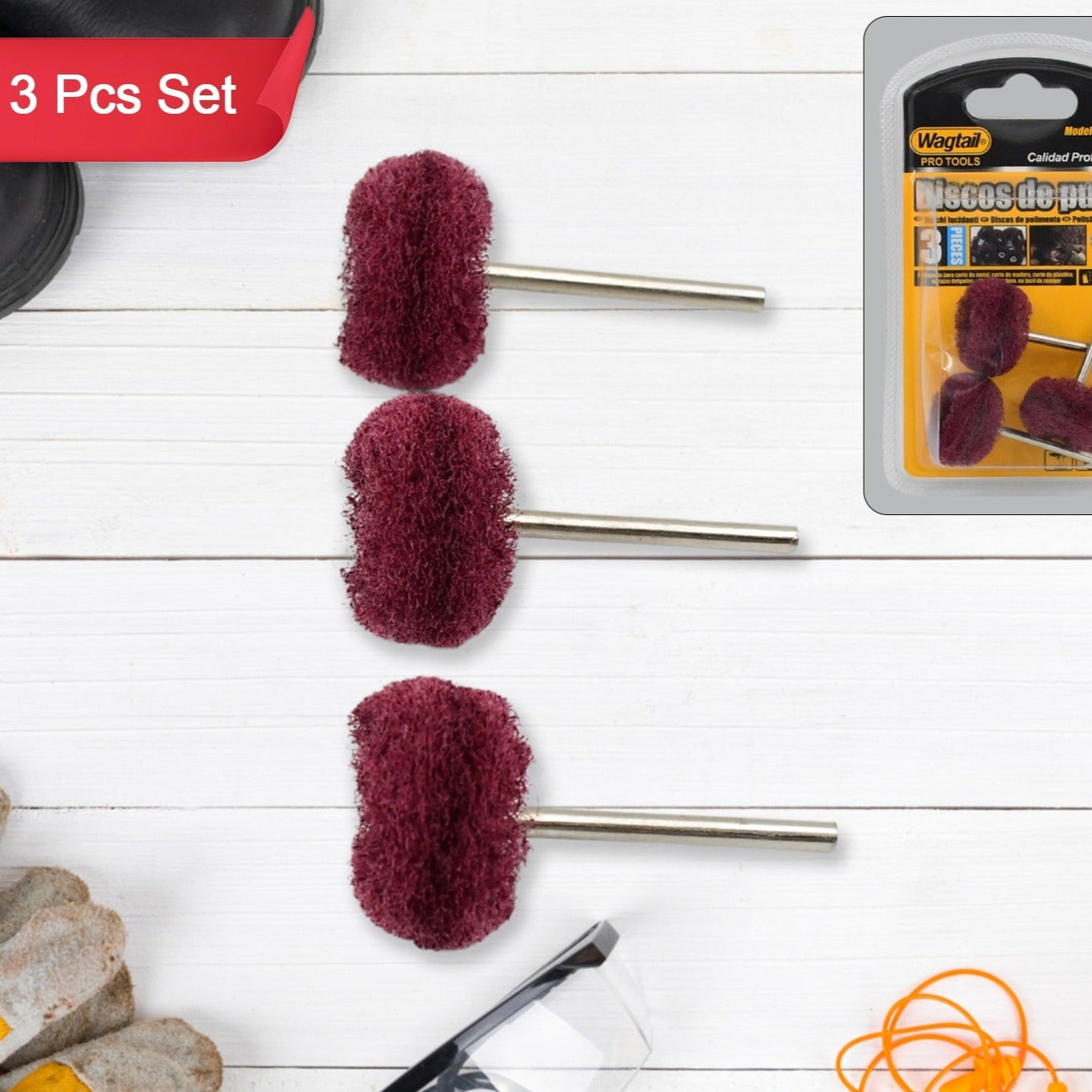 Abrasive Buffing Polishing Wheel Set (3 Pcs) - Happy Price - Image 1