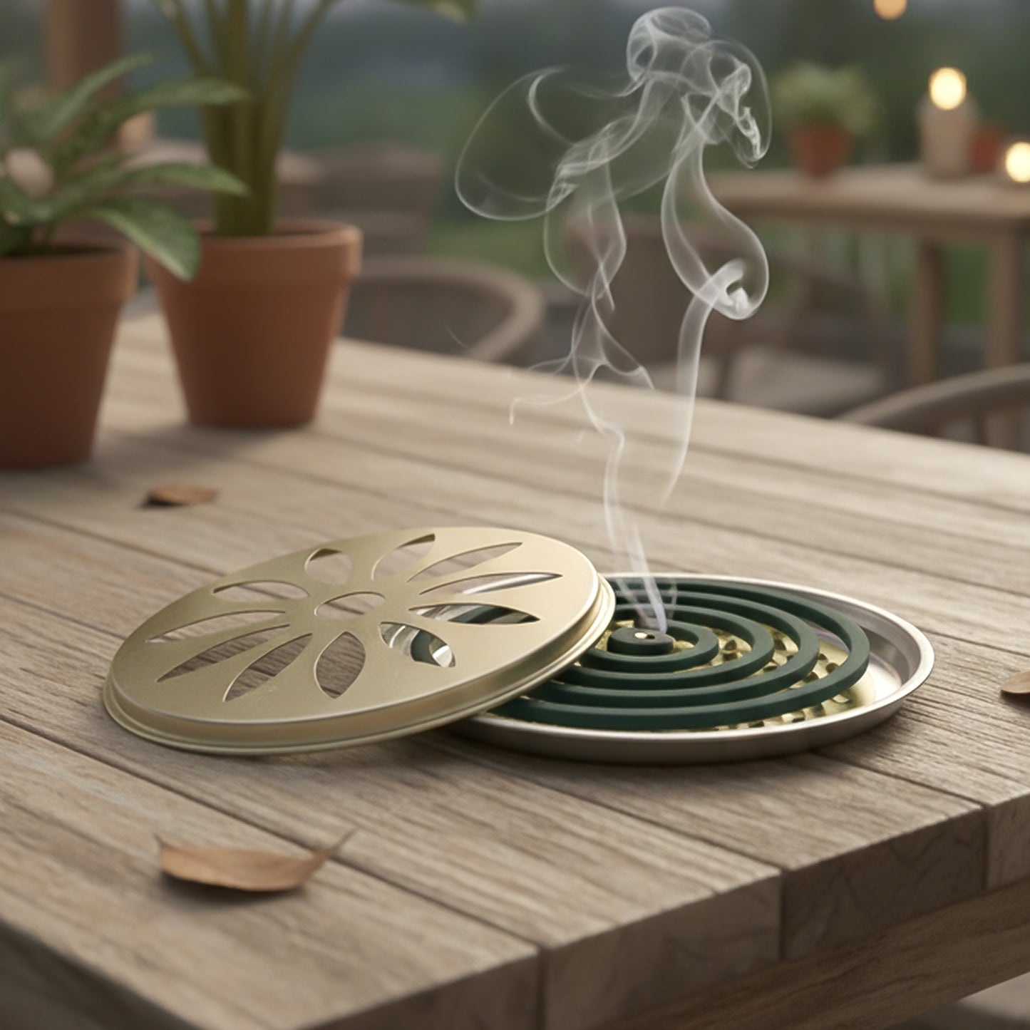 2-in-1 Metal Mosquito Coil Holder & Incense Burner, 15x15 Cm - Happy Price - Image 3