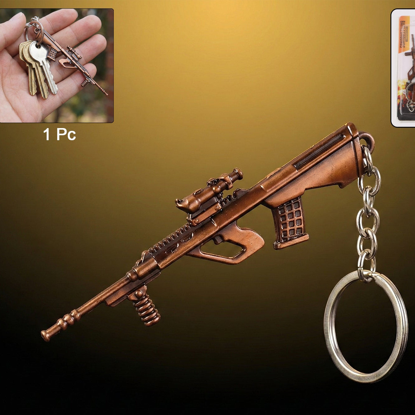 Metal Rifle Keychain (1 Pc) - Unique Alloy Accessory - Happy Price - Image 1