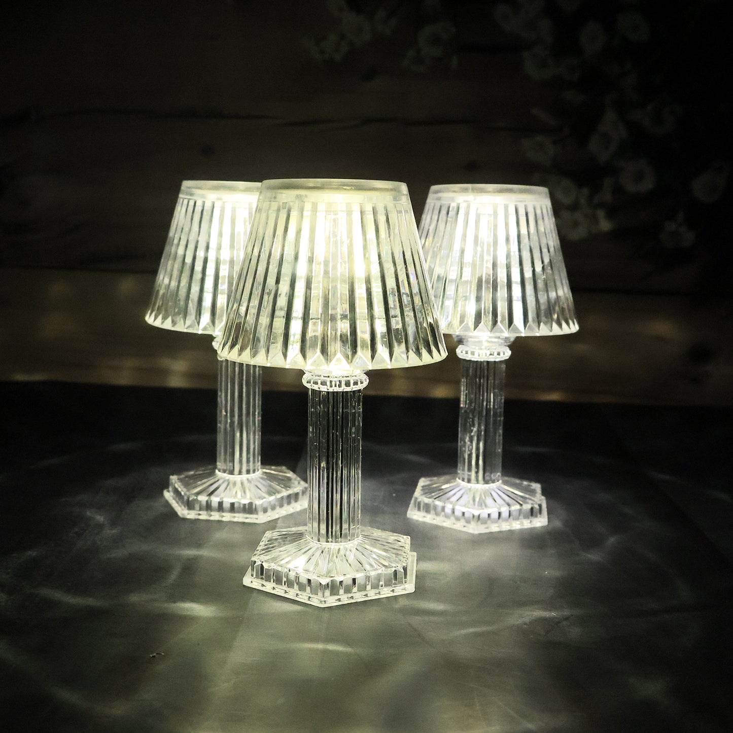 Set of 12 Crystal Effect LED Table Lamps - Battery Operated Decorative Lights - Happy Price - Image 6
