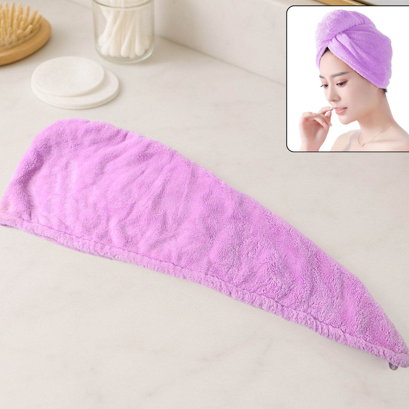 Quick Turban Hair-drying Absorbent Microfiber Toweldry Shower Caps - Happy Price - Image 1