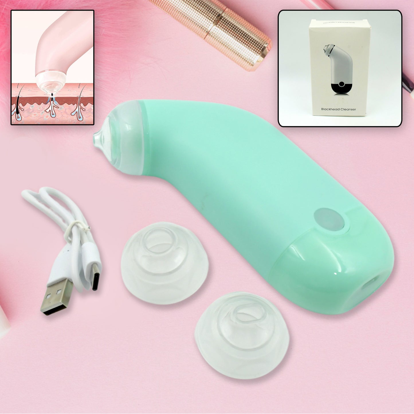 Vacuum Blackhead Machine Reduce Spot Mini Handheld Lifting Massage Facial Blackhead Remover For Skin Care (1 Pc) - Happy Price - Image 6