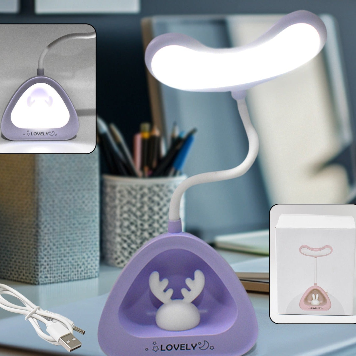 Cute Lovely Led Desk Light Led Lamps Button Control (1 Pc) - Happy Price - Image 1
