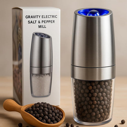 Automatic Gravity Electric Salt & Pepper Grinder Mill with LED Light - 1 Pc - Happy Price - Image 1