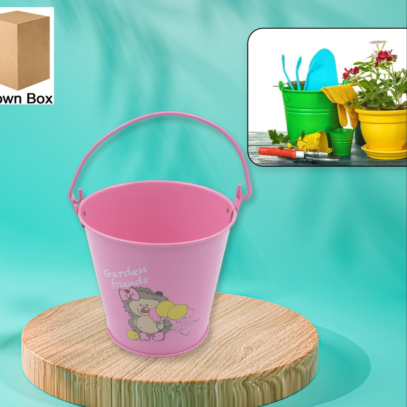 Small Metal Buckets With Handles Bucket Plant Kids Pot Plant Succulents Metal Flower Bucket Metal Candy Bucket Ice Bucket Bucket Metal Succulent Flower Pot Creativity (1 Pc) - Happy Price - Image 1