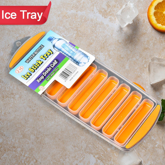 7166 Water Bottle Long Stick Ice Cube Trays With Easy Push Pop Out Narrow Ice Stick Cubes Assorted Color Silicone Bottom Ice Stick Tray