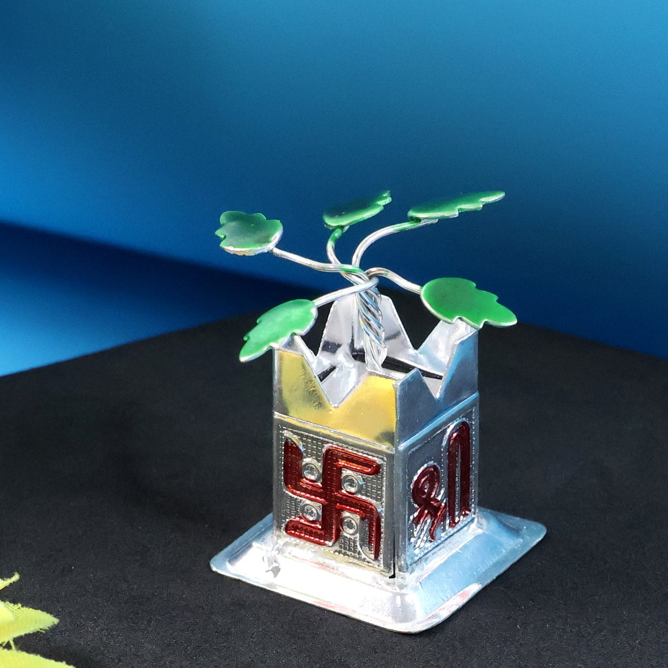 Miniature Tulsi Plant Idol with Kalash Base - 1 Pc - Happy Price - Image 1
