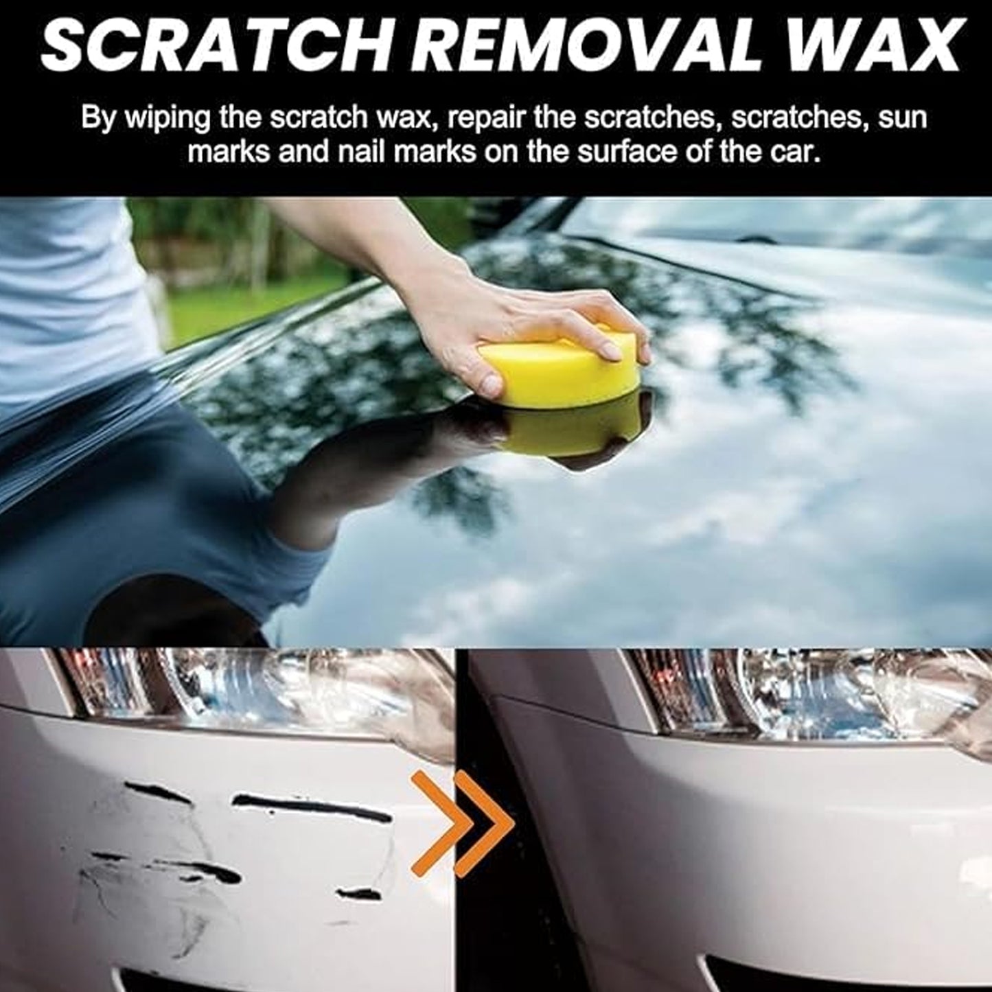 Car Paint Scratch Repair Wax (60ml) with Applicator Sponge - Happy Price - Image 3