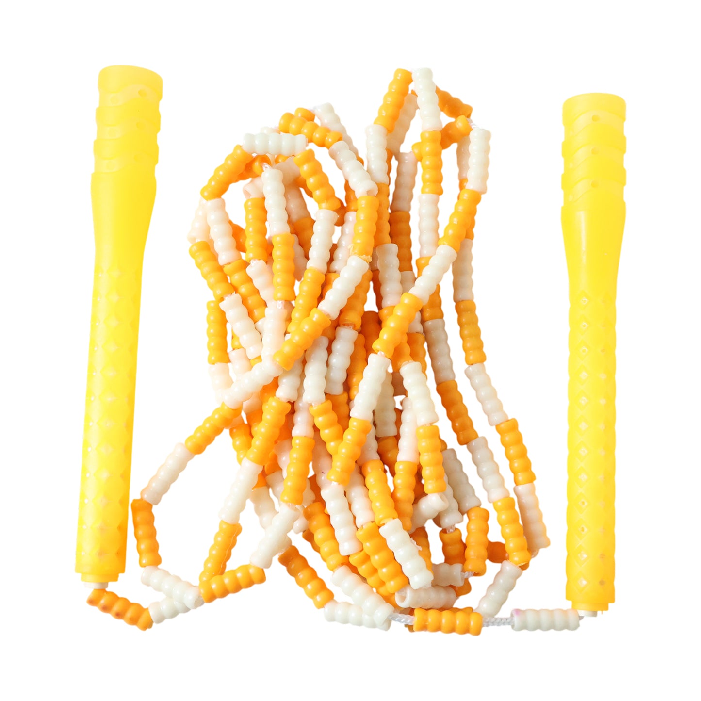 Yellow & White Beaded Skipping Rope for Kids - 1 Set - Happy Price - Image 4