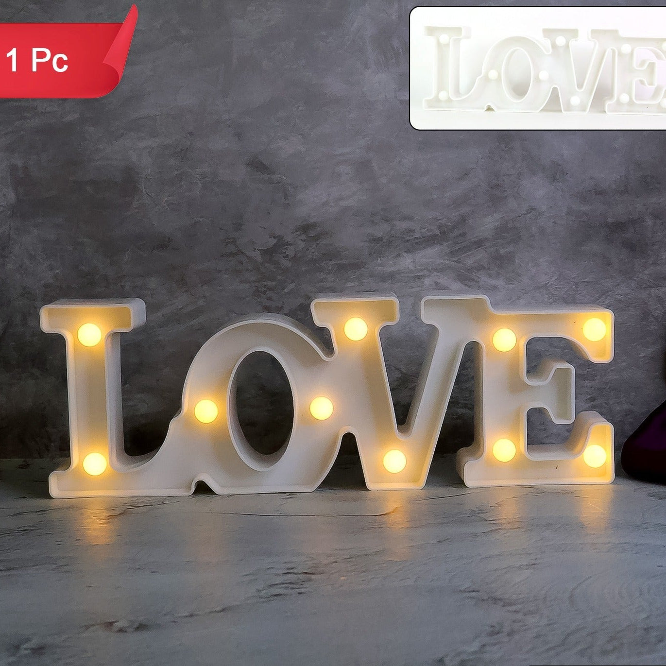 Love Shaped LED Decorative Night Light - Battery Operated for Home & Kids Room (1 Pc) - Happy Price - Image 1