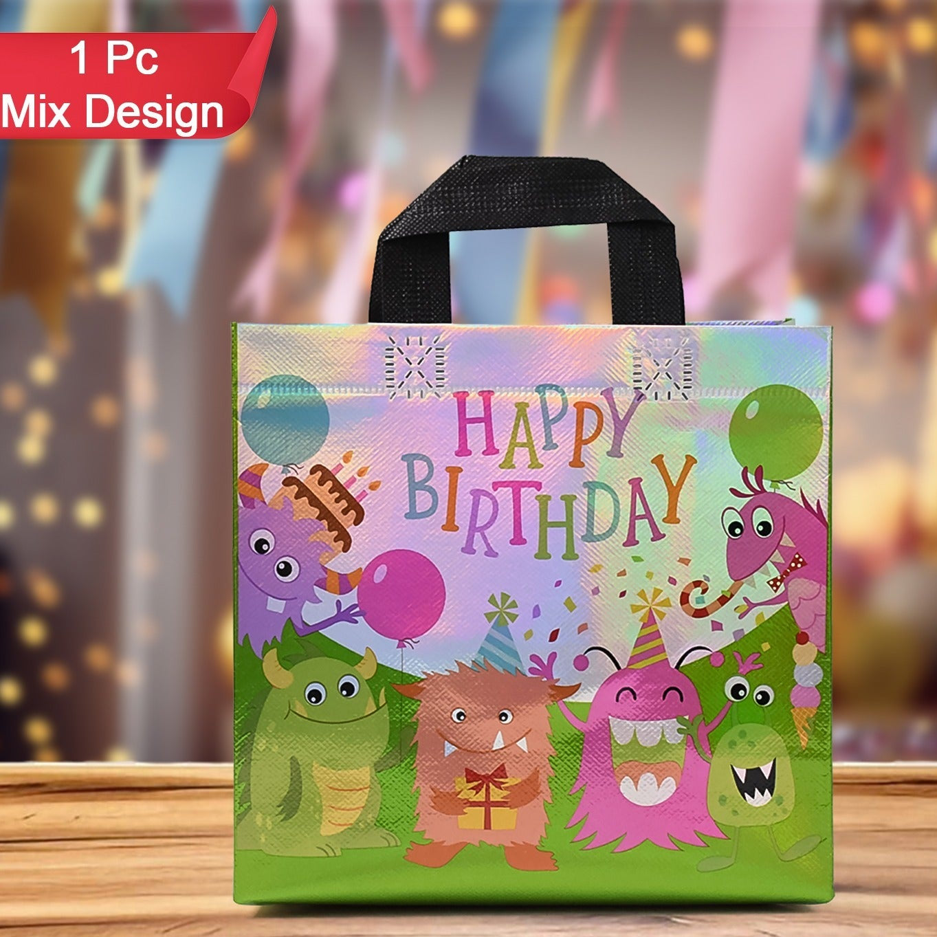 Birthday Gift Bag Reusable Party Gift Bags (1 Pc  Mix Design) - Happy Price - Image 1