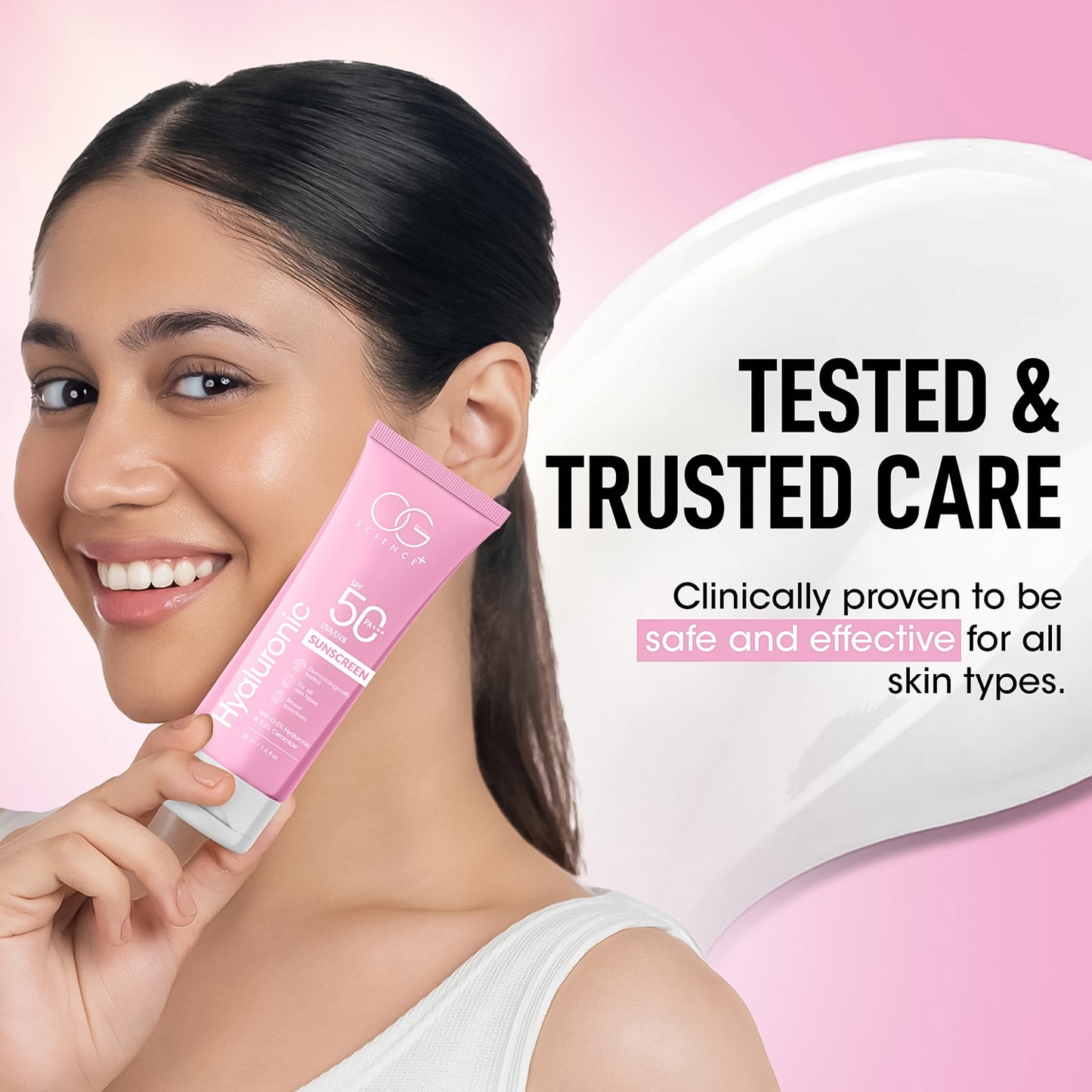 Hyaluronic Acid Sunscreen SPF 50 PA+++, 50ml - Hydrating & Non-Greasy UVA/UVB Protection - Happy Price - Image 6