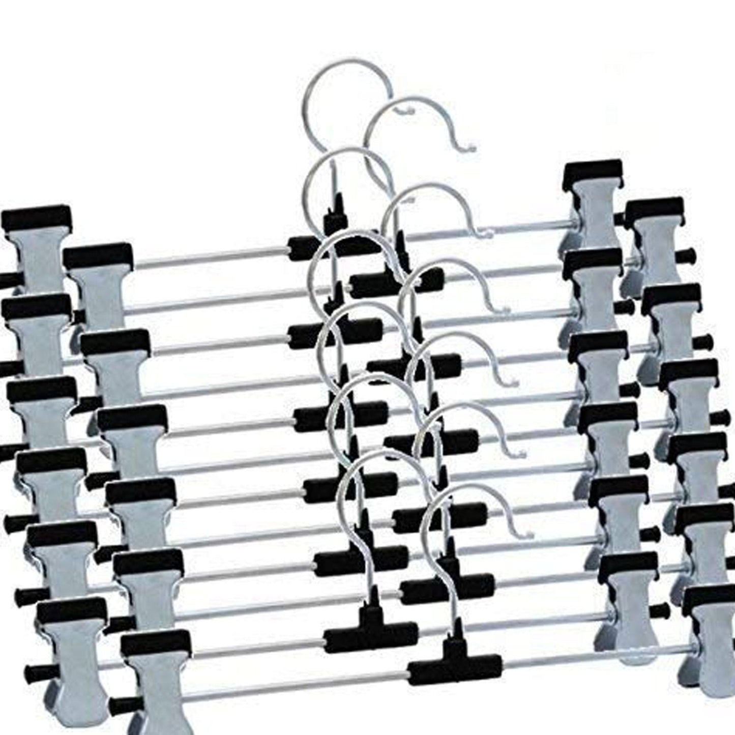 Hangers With 2-adjustable Anti-rust Clips (Pack Of 12) - Happy Price - Image 1